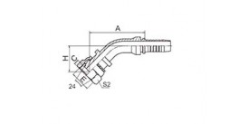 20541 45° METRIC FEMALE 24° CONE O-RING H.T. (ISO 12151-2--DIN 3865)