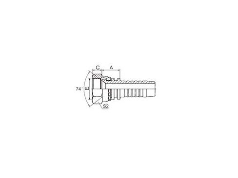 20711 GB METRIC FEMALE 74° CONE SEAT