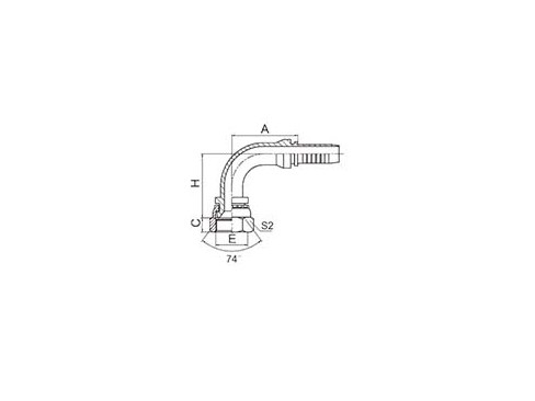 20791 90° GB METRIC FEMALE 74° CONE SEAT