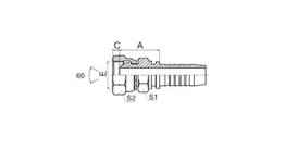 22611D-SM BSP FEMALE 60° CONE DOUBLE HEXAGON