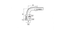 22691D 90° BSP FEMALE 60° CONE DOUBLE HEXAGON