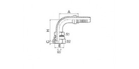 22691D-SM 90° BSP FEMALE 60° CONE DOUBLE HEXAGON