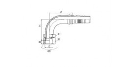 29693-W 90° JIS GAS FEMALE 60° CONE SEAT