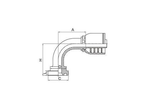 87391-RW 90° SAE FLANGE 3000 PSI (ISO 12151-3—SAE J516)