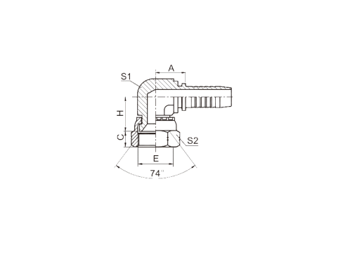 26791K 90° JIC COMPACT FEMALE 74° CONE SEAT (SAE J514)