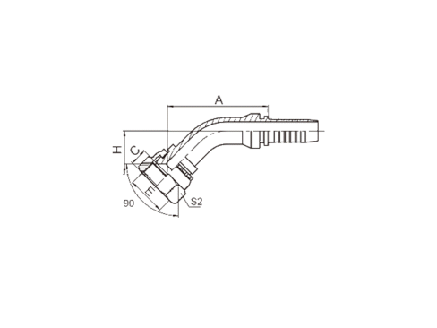 27841 45° SAE FEMALE 90° CONE SEAT (SAE J513)