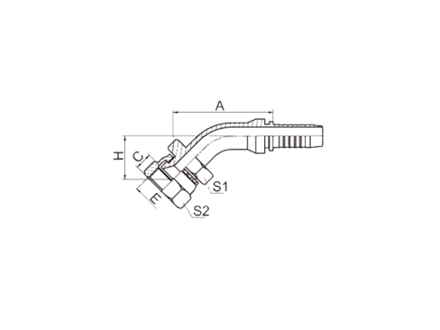 28641 45° JIS METRIC FEMALE 60° CONE SEAT