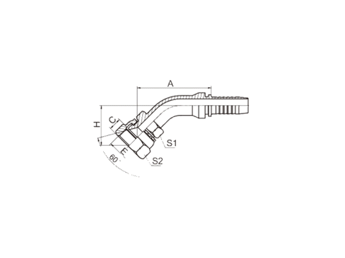 29641 45° JIS GAS FEMALE 60° CONE SEAT (JIS B8363)