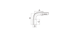 50091 90° METRIC STANDPIPE STRAIGHT (DIN 2353)