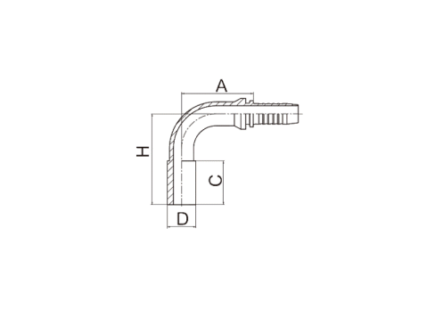 50091 90° METRIC STANDPIPE STRAIGHT (DIN 2353)