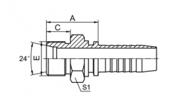 10511 METRIC MALE 24° CONE SEAT H.T. (DIN3853)