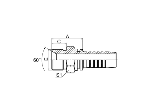 12611 BSP MALE 60° CONE SEAT