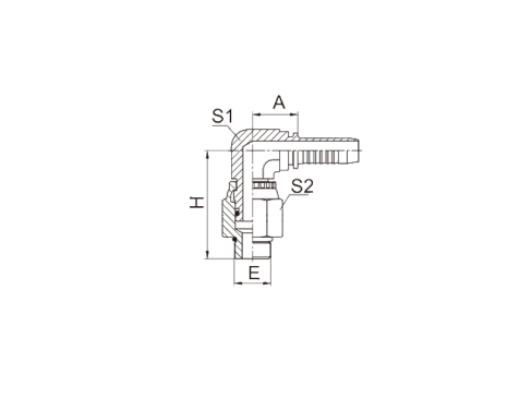 16091KSW-S 90° SAE O-RING BOSS SWIVEL MALE