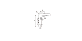 16091KSW 90° SAE O-RING BOSS SWIVEL MALE