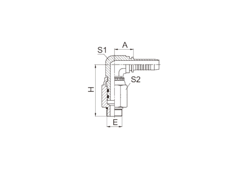 16091KSW 90° SAE O-RING BOSS SWIVEL MALE