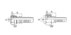 20411 METRIC FEMALE 24° CONE O-RING L.T. (ISO 12151-2--DIN 3865)