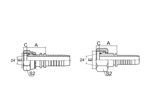 20411 METRIC FEMALE 24° CONE O-RING L.T. (ISO 12151-2--DIN 3865)