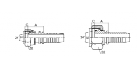 20511 METRIC FEMALE 24°CONE O-RING H.T.