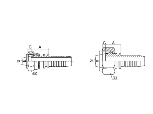 20511 METRIC FEMALE 24°CONE O-RING H.T.