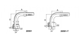 20591 90° METRIC FEMALE 24° CONE O-RING H.T. (ISO 12151-2--DIN 3865)