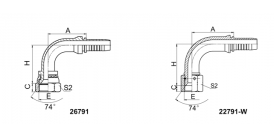 26791 90° JIC FEMALE 74° CONE SEAT (SAE J514)