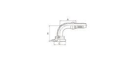 87691 90° SAE FLANGE 6000 PSI (ISO 12151-3--SAE J516)