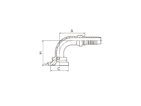 87691 90° SAE FLANGE 6000 PSI (ISO 12151-3--SAE J516)