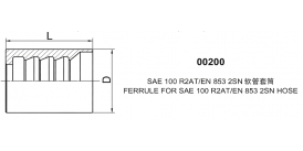 00200 FERRULE FOR SAE 100 R2AT/EN 853 2SNHOSE