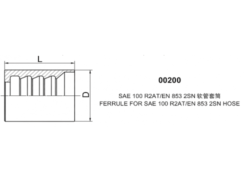 00200 FERRULE FOR SAE 100 R2AT/EN 853 2SNHOSE