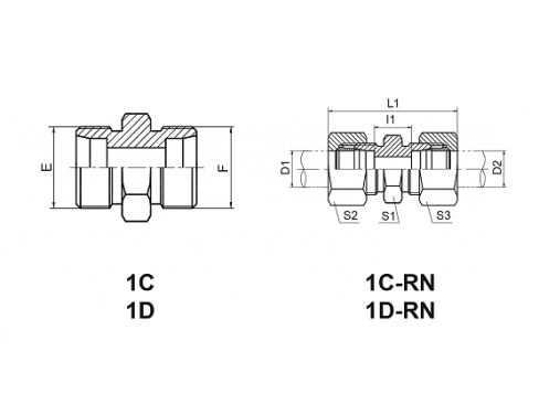 1C 1D Straight Fittings