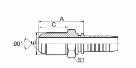 10811L METRIC MALE 90° CONE