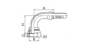 20291 90° METRIC FEMALE FLAT SEAL