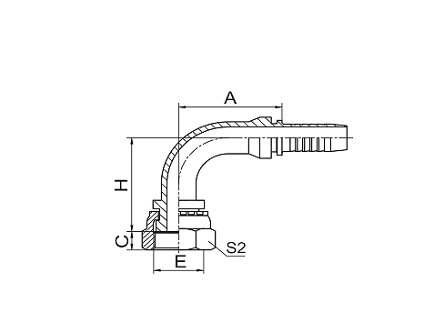 20291 90° METRIC FEMALE FLAT SEAL