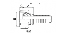 20511-W METRIC FEMALE 24° CONE O-RING H.T.DIN3865