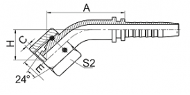 20541-W 45°METRIC FEMALE 24°CONE O-RING H.T.DIN3865