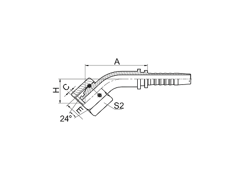 20541-W 45°METRIC FEMALE 24°CONE O-RING H.T.DIN3865