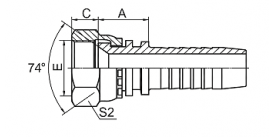 20711 GB METRIC FEMALE 74° CONE SEAL