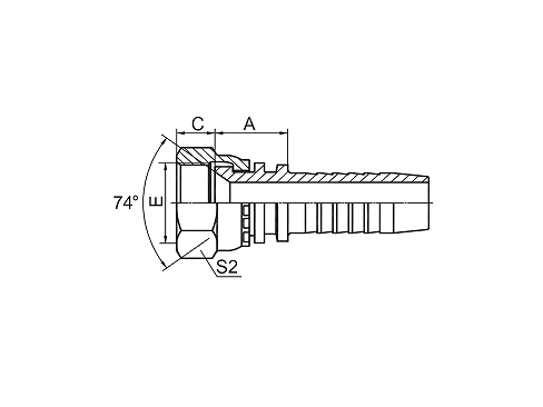 20711 GB METRIC FEMALE 74° CONE SEAL