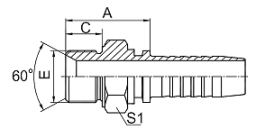 METRIC 10611 MALE DOUBLE USE FOR 60°CONE SEAL OR BONDED SEAL