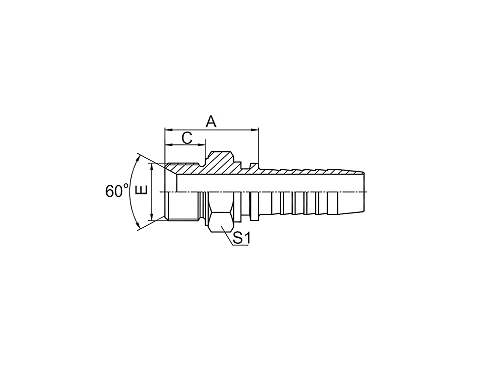 METRIC 10611 MALE DOUBLE USE FOR 60°CONE SEAL OR BONDED SEAL