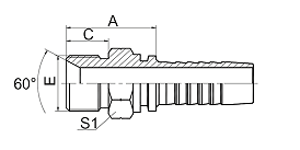 12611A BSP MALE DOUBLE USE FOR 60° CONE SEAT OR BONDED SEAL