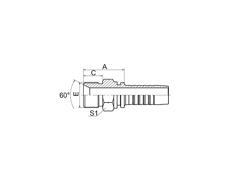 12611A BSP MALE DOUBLE USE FOR 60° CONE SEAT OR BONDED SEAL