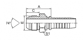 16711 JIC MALE 74° CONE