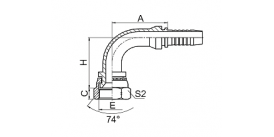 26791 90° JIC FEMALE 74° CONE SEAL