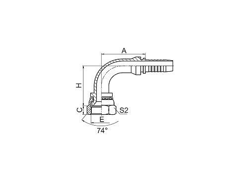 26791 90° JIC FEMALE 74° CONE SEAL