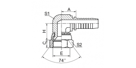 26791K 90° JIC COMPACT FEMALE 74° CONE SEAL