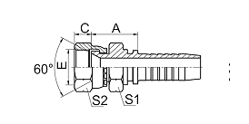 28611 JIS METRIC FEMALE  60° CONE SEAL