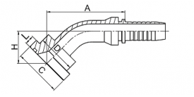 87641 45° SAE FLANGE 6000 PSI