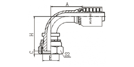 20491CY 90°METRIC FEMALE 24° MULTISEAL