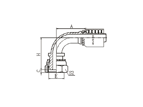 20491CY 90°METRIC FEMALE 24° MULTISEAL